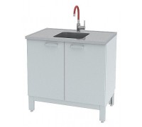 Мойка лабораторная металлическая ЛК-600 СМС-Г (1 раковина, 1 смеситель)